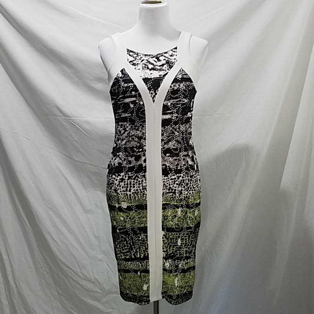 Print sleeveless midi